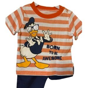 NWT! DISNEY Donald Duck 2 pc. Set Short Sleeve Shirt & Jeans  ~ Size 3-6 Months
